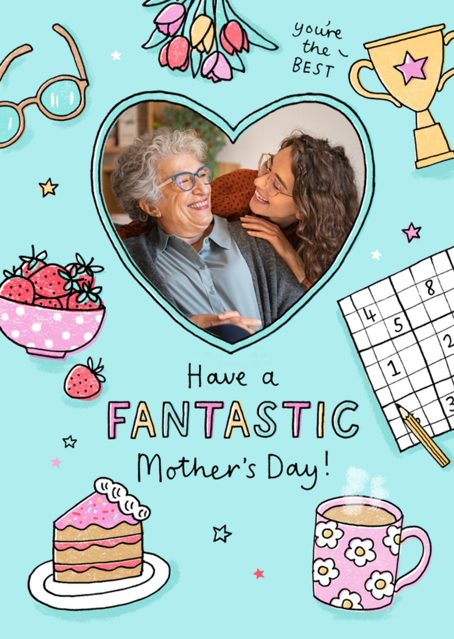 Moonpig Have A Fantastic MotherâS Day Illustrated Photo Upload Card