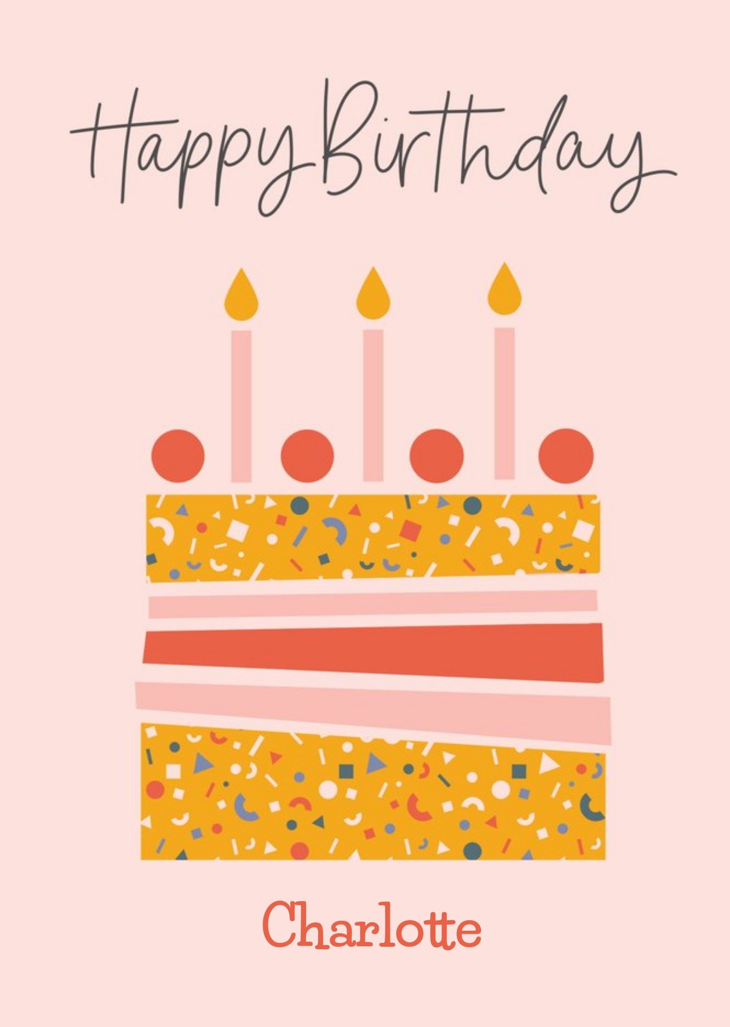 Moonpig Happy Birthday Cake Personalised Birthday Card