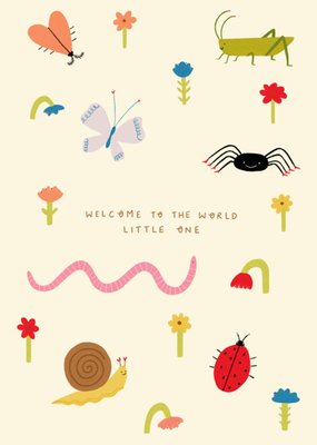 Welcome To The World Little One Illustrated New Baby Card