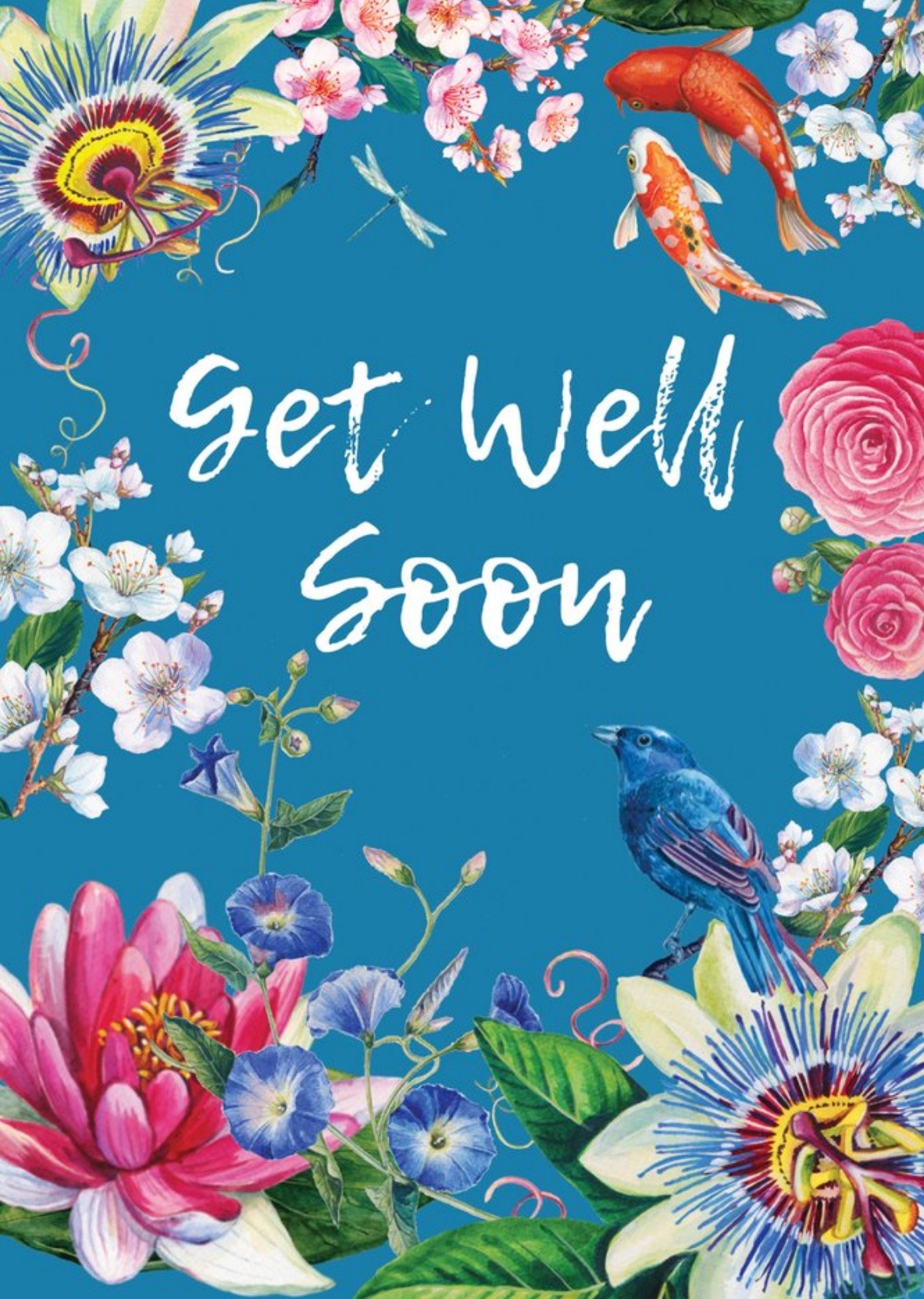 Moonpig Floral Japenese Get Well Soon Card