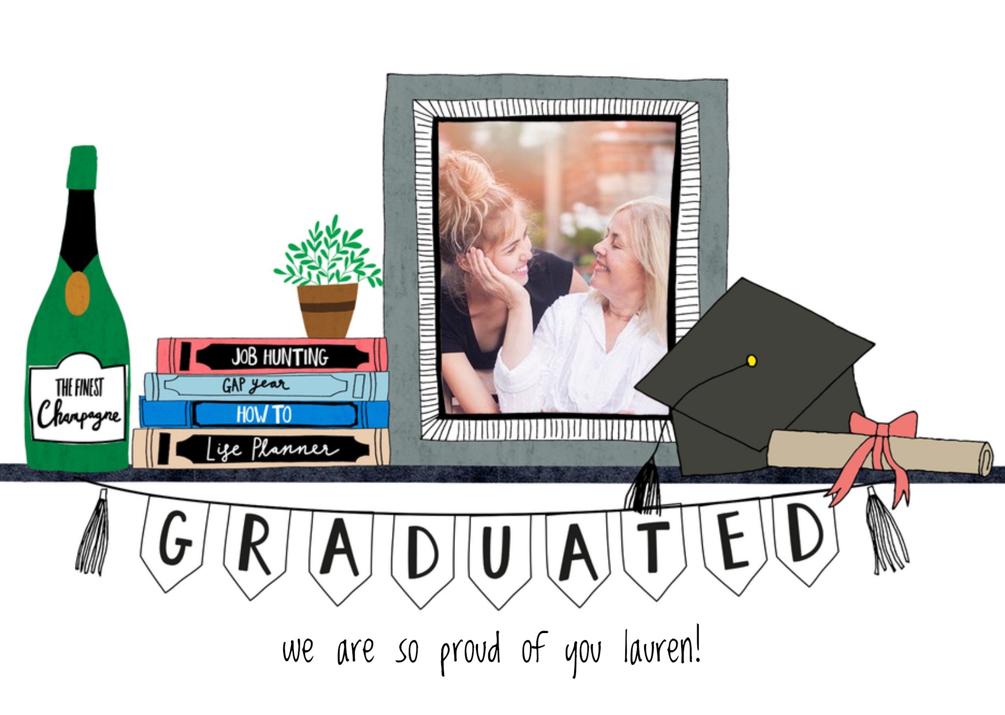 Moonpig Graduated Bunting Congrats Photo Card