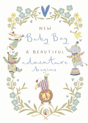 A Beautiful Adventure Begins New Baby Boy Card