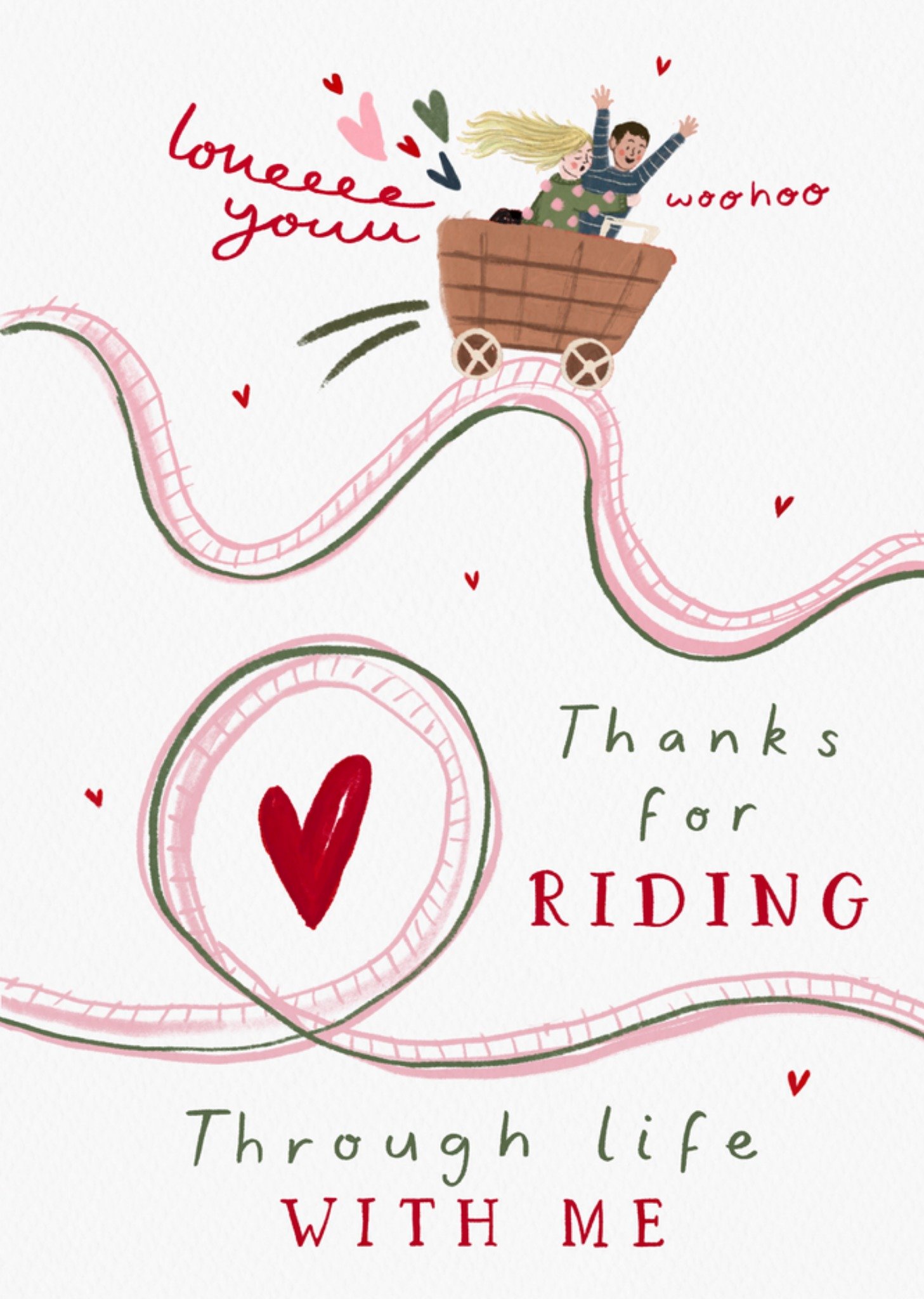 Moonpig Illustrated Thanks For Riding Through Life With Me Valentine's Day Card