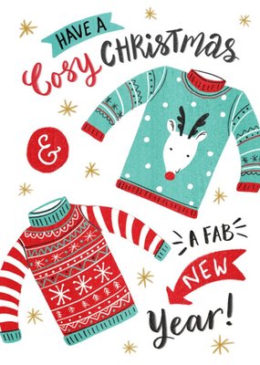 Cosy Christmas and A Fab New Year Jumpers Card