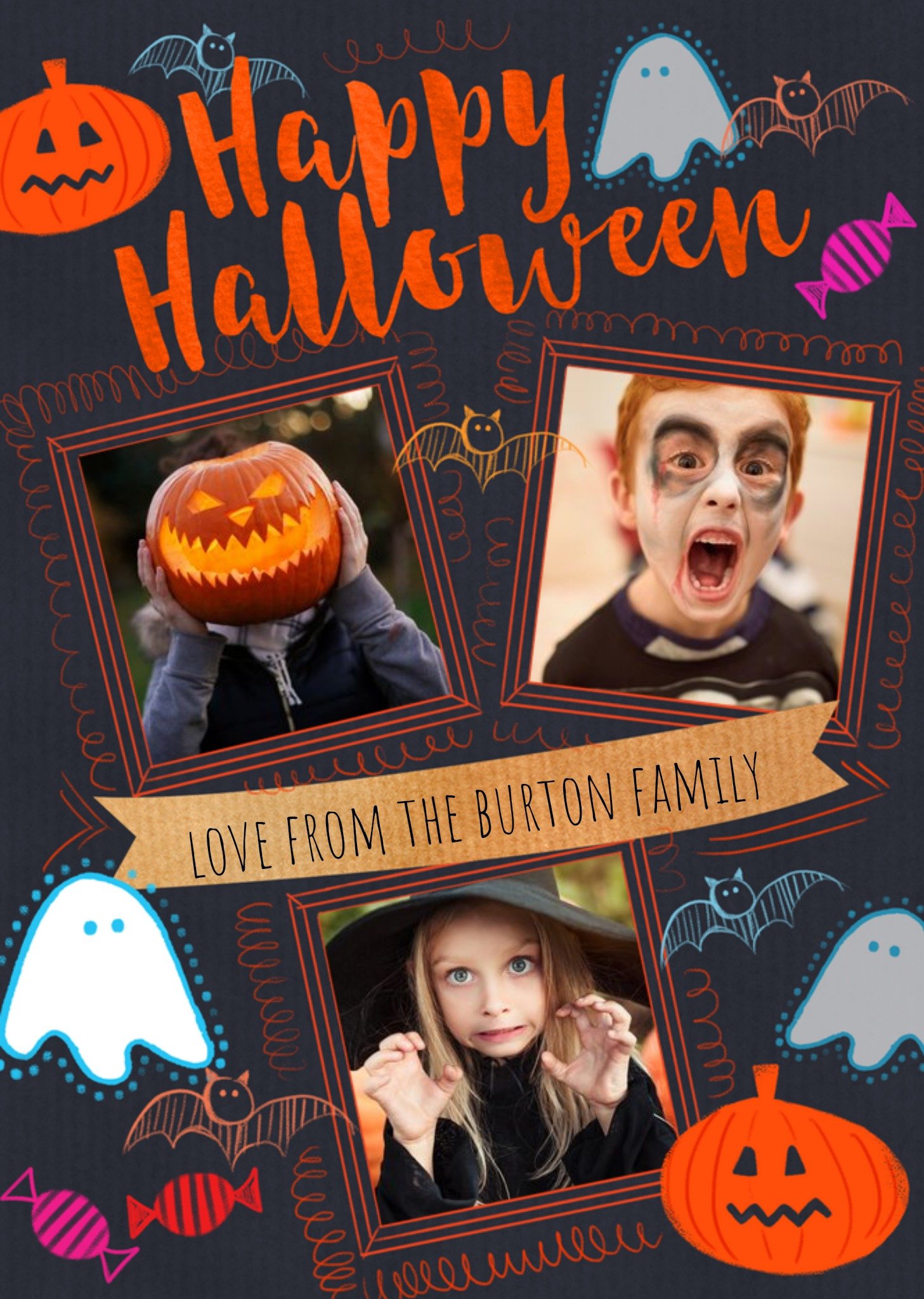 Moonpig Illustrations Of Halloween Icons Happy Halloween Photo Upload Card