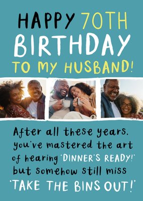 Mastered The Art Photo Upload Husband 70th Birthday Card