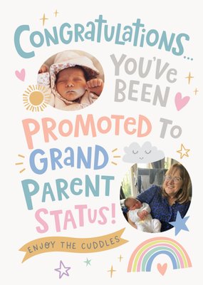 You've Been Promoted To Grandparent Status Photo Upload Card