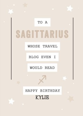 To a Sagittarius Funny Zodiac Birthday Card