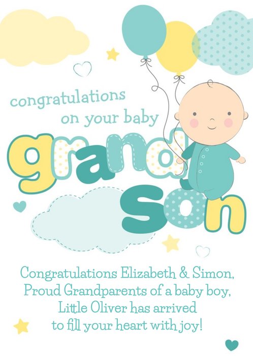 Congratulations On Your New Baby Grandson Card