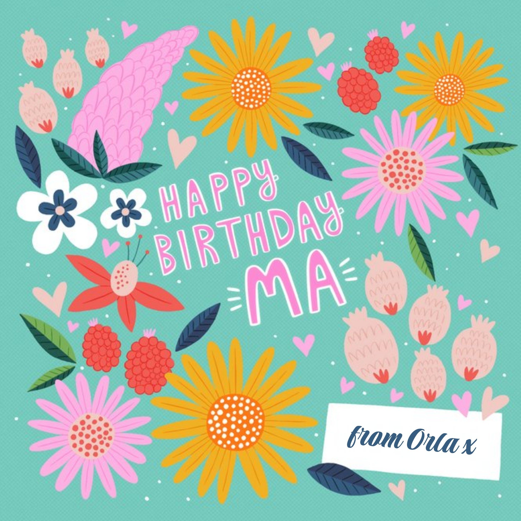 Moonpig Damien Barlow Bright Illustrated Floral Irish Birthday Card