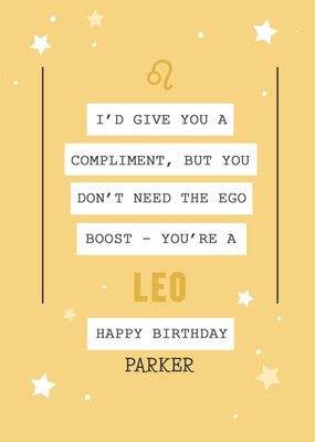 Funny Leo Zodiac Birthday Card