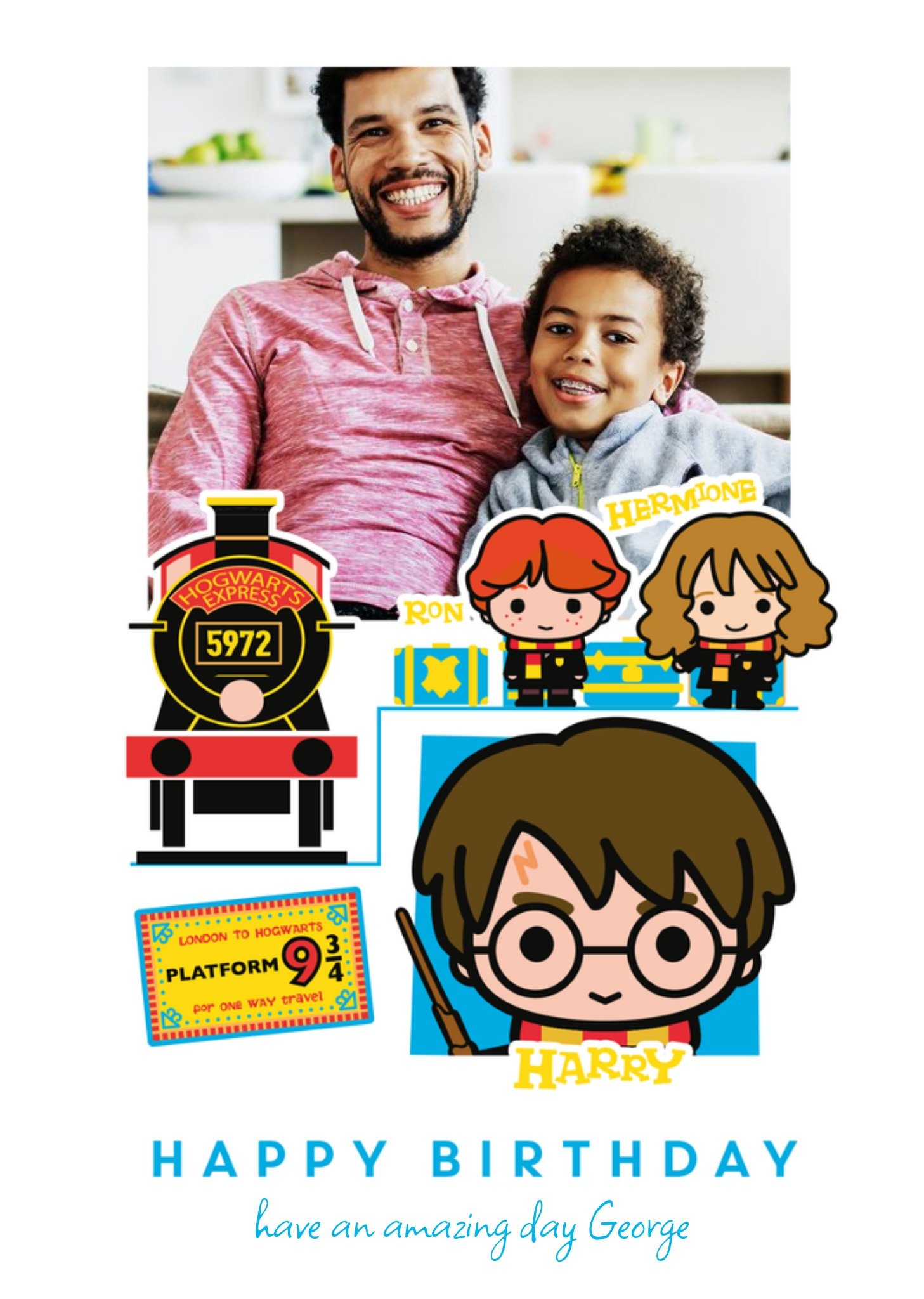 Harry Potter Ron Weasley Hermione Granger Photo Upload Birthday Card