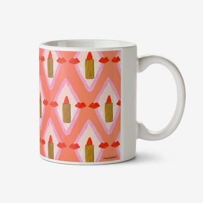 Modern Kendra Dandry Lips and Lipstick Pattern Mug