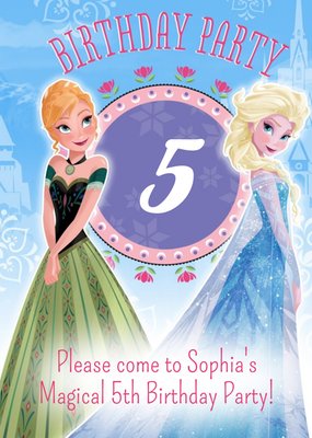 Disney Frozen 5Th Birthday Party Invitation