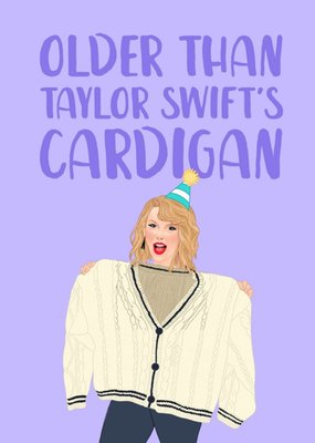 Old Cardigan Funny Illustrated Birthday Card