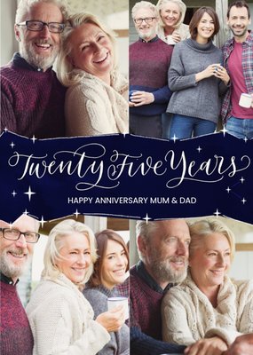 25th Anniversary Card for Mum and Dad - Twenty Five Years