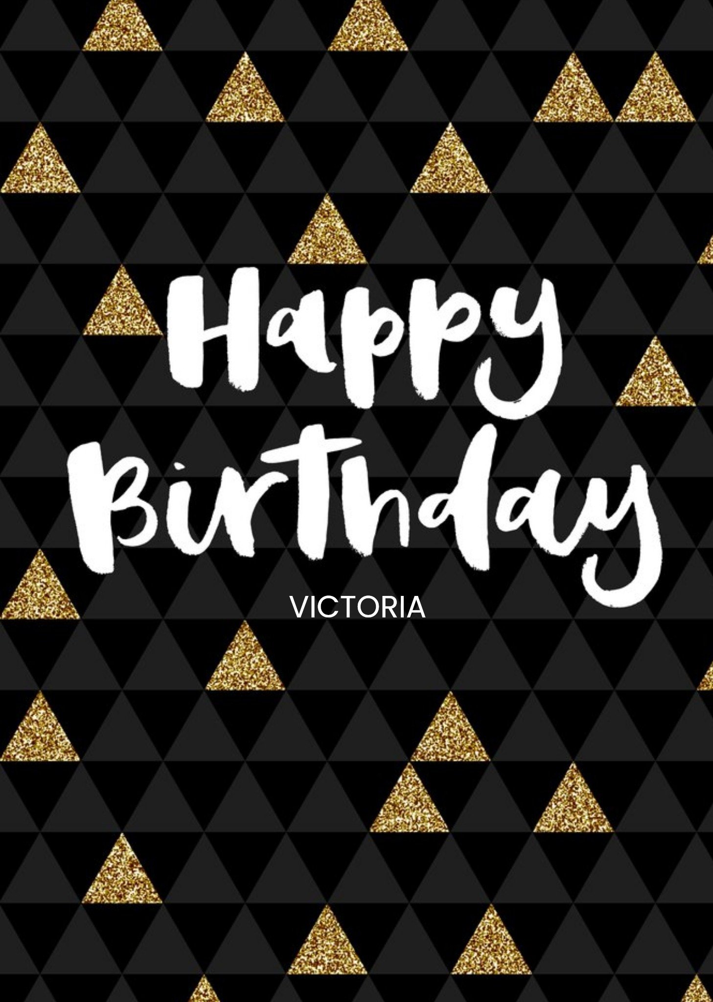 Moonpig Gold Glittered Pyramids Personalised Happy Birthday Card