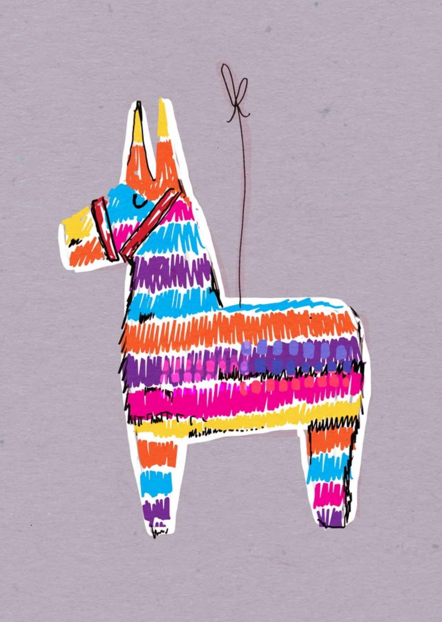 Moonpig Rainbow Pinata Donkey Personalised Card