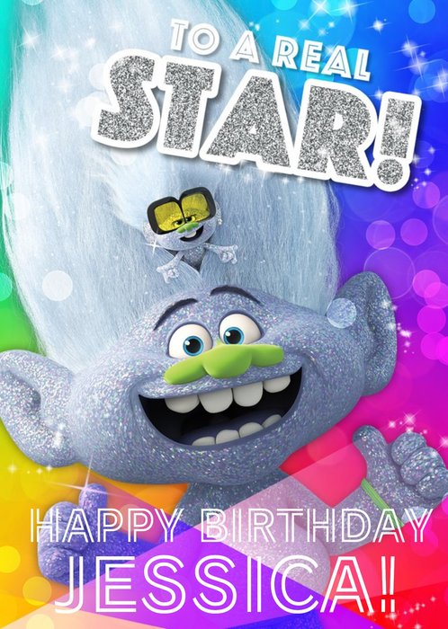 Trolls World Tour You're a Star Birthday Card