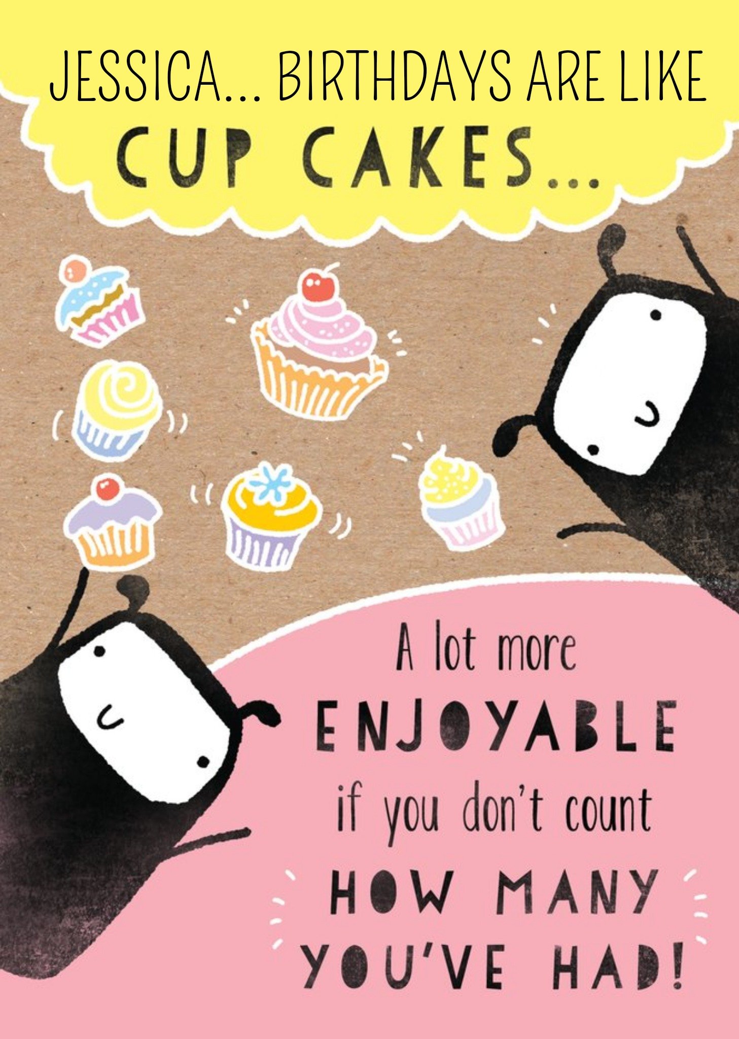 Moonpig Birthdays Are Like Cupcakes Personalised Name Card
