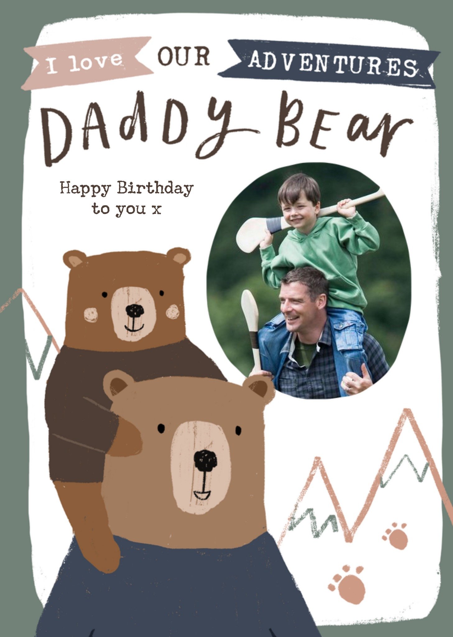 Moonpig Bear Illustrations Daddy Bear Birthday Photo Upload Card