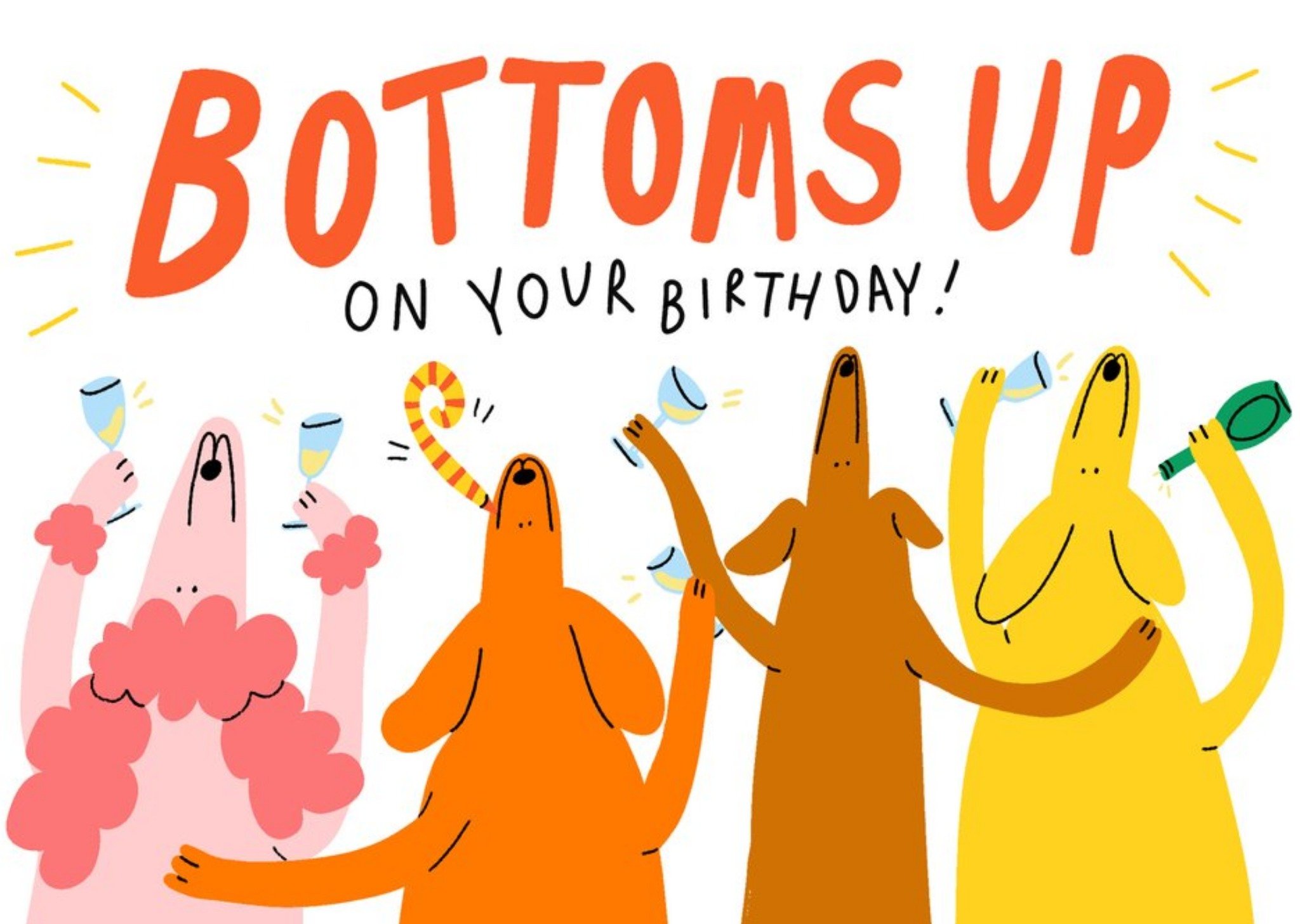 Moonpig Florence Poppy Funny Bottoms Up Birthday Card