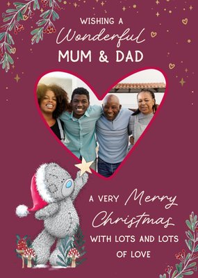 Tatty Teddy Mum & Dad Photo Upload Christmas Card