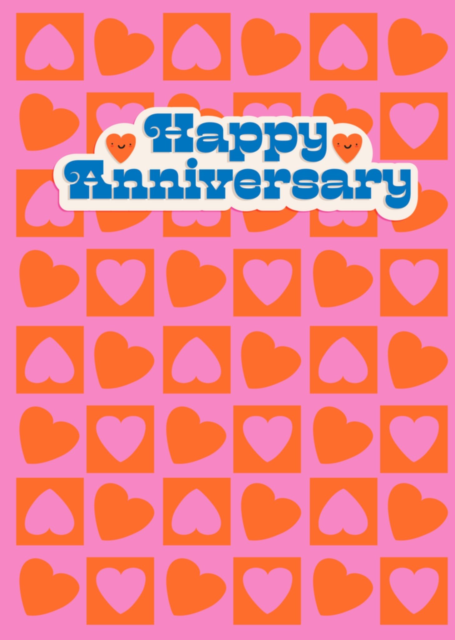 Moonpig Happy Anniversary Typographic Card