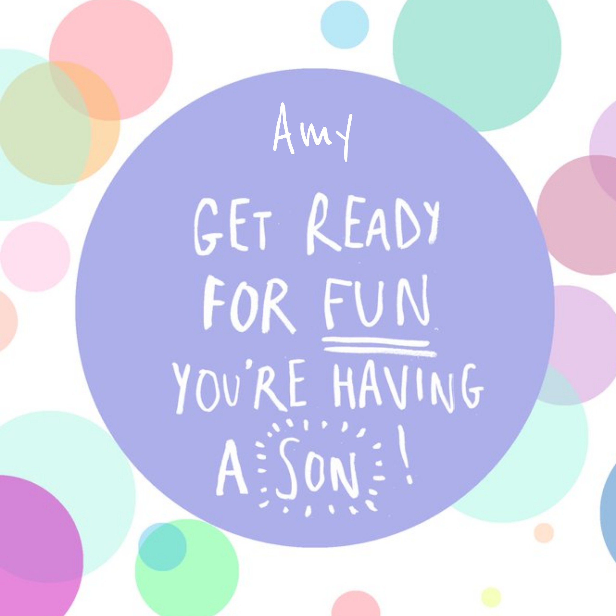 Moonpig Are You Ready For Fun You're Having A Son Personalised Congratulations Card