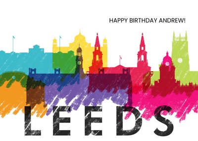 Colourful Leeds Skyline Card