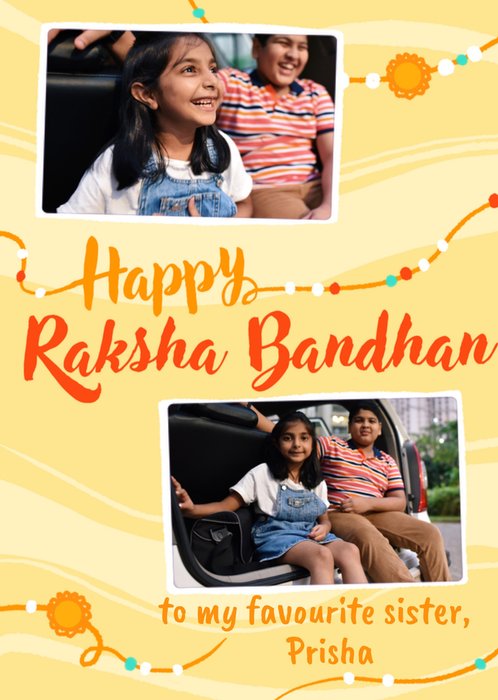 Sister's Happy Raksha Bandhan Photo Upload Card