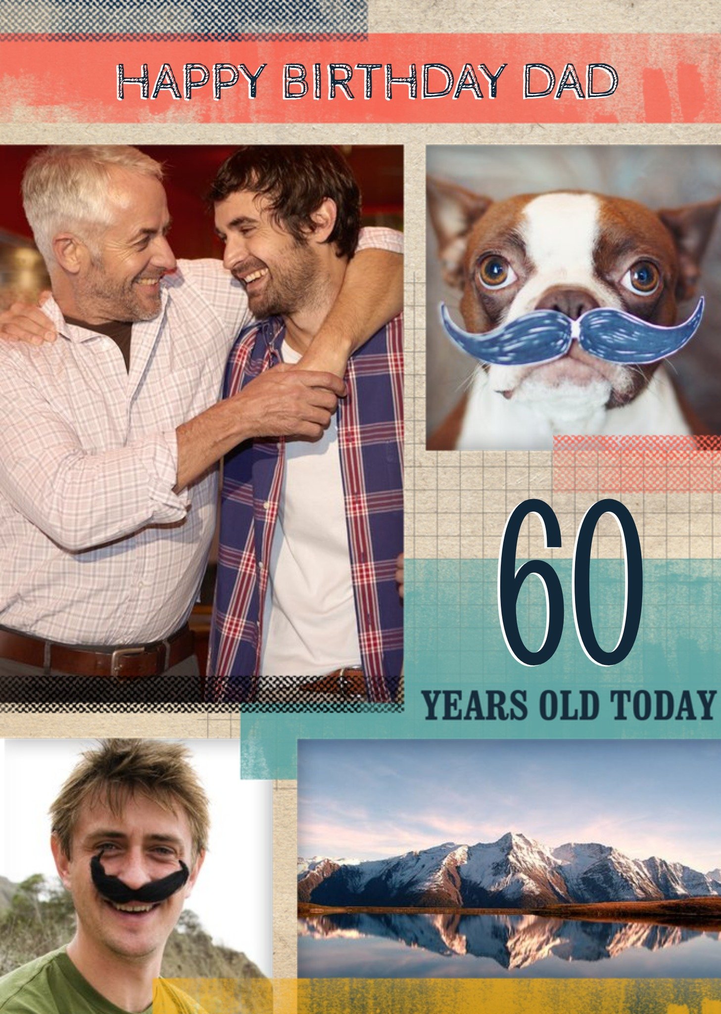 Moonpig Proper Paper Dad 60th Birthday Photo Upload Card