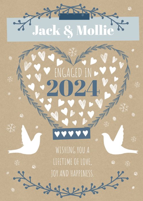 Loving Lifetime Of Love Joy And Happiness Engagement Greetings Card