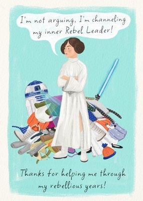 Star Wars Leia's Rebellious Years Funny Illustrated Card