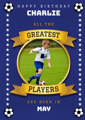 Football Legends Photo Upload Birthday Card