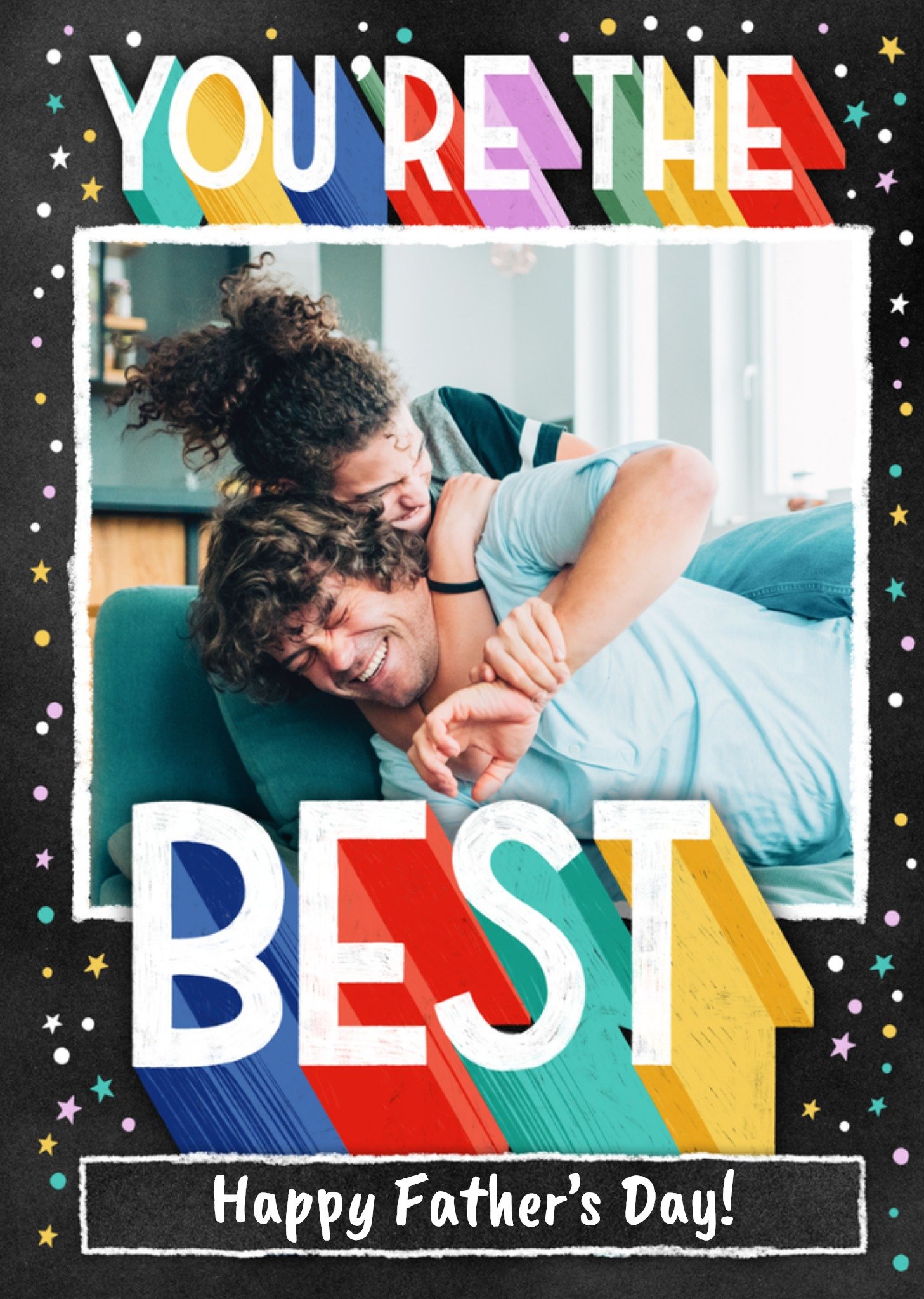 Moonpig You're The Best Chalkboard Photo Upload Father's Day Card