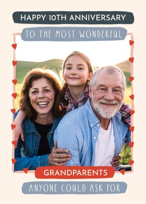Wonderful Grandparents Photo Upload Anniversary Card