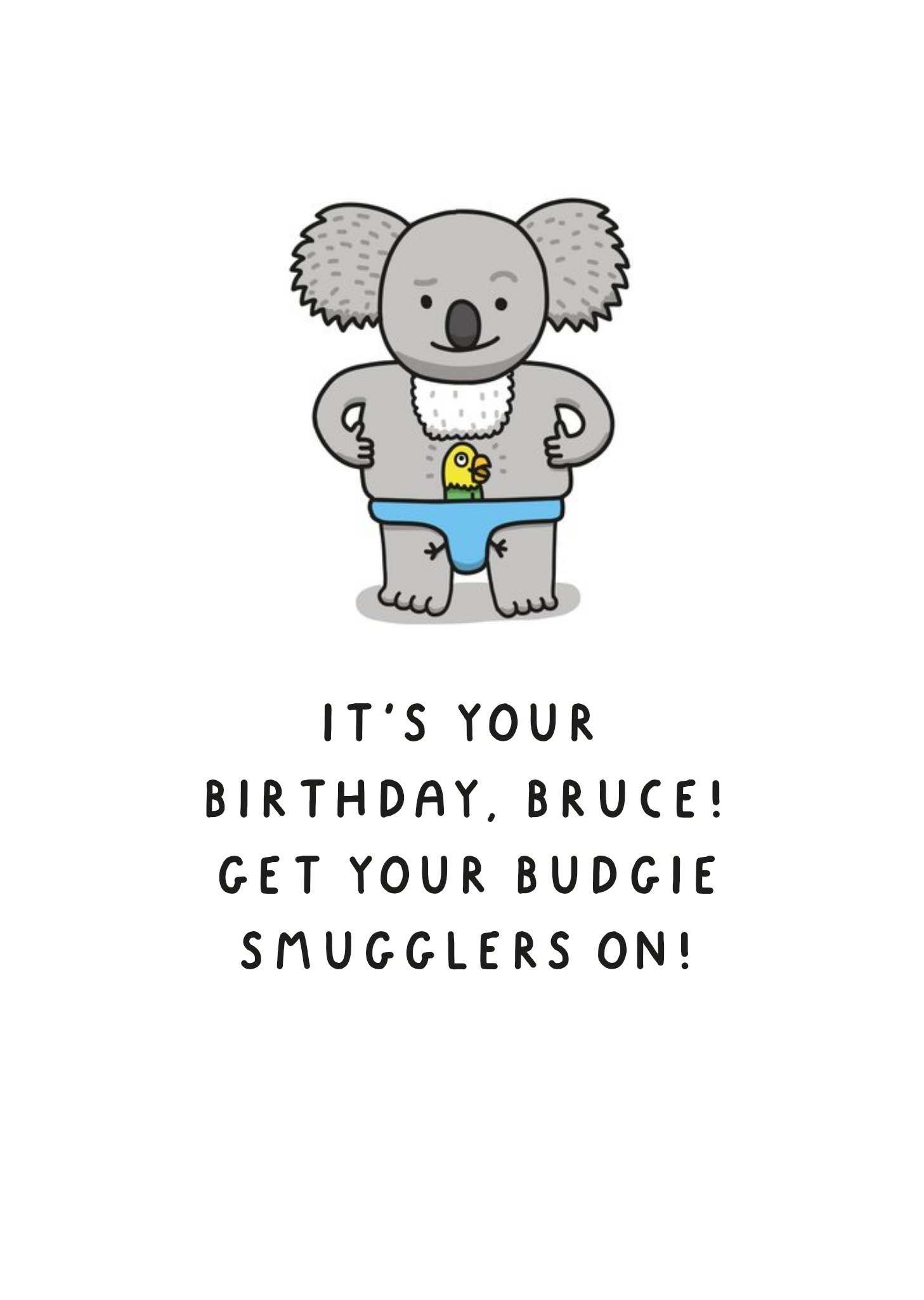 Moonpig Funny Koala Budgie Smuggler Birthday Card
