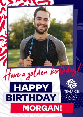 Team GB Have A Golden Birthday Photo Upload Card