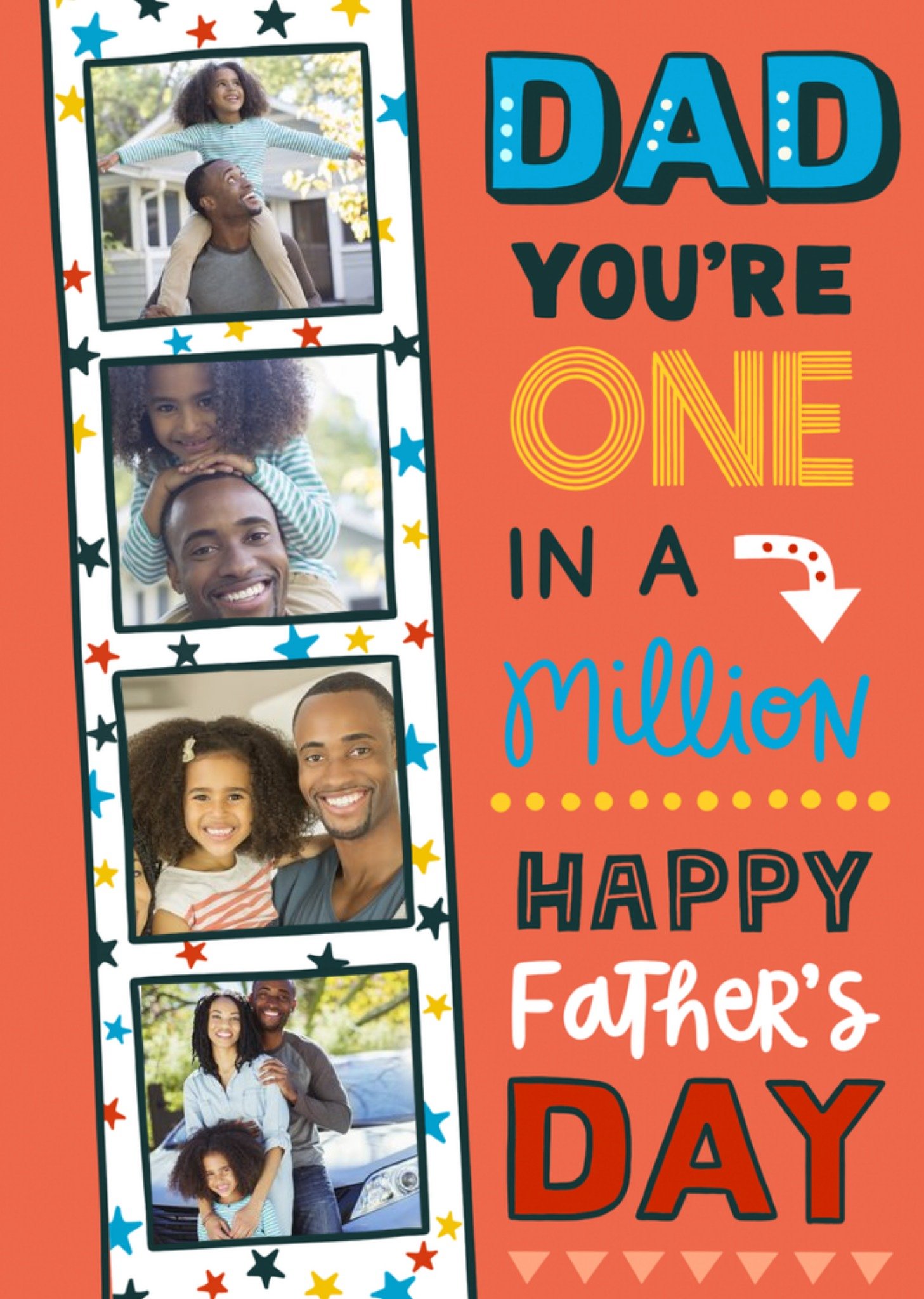 Moonpig Typographic Dad Youre One In A Million Happy Fathers Day Card