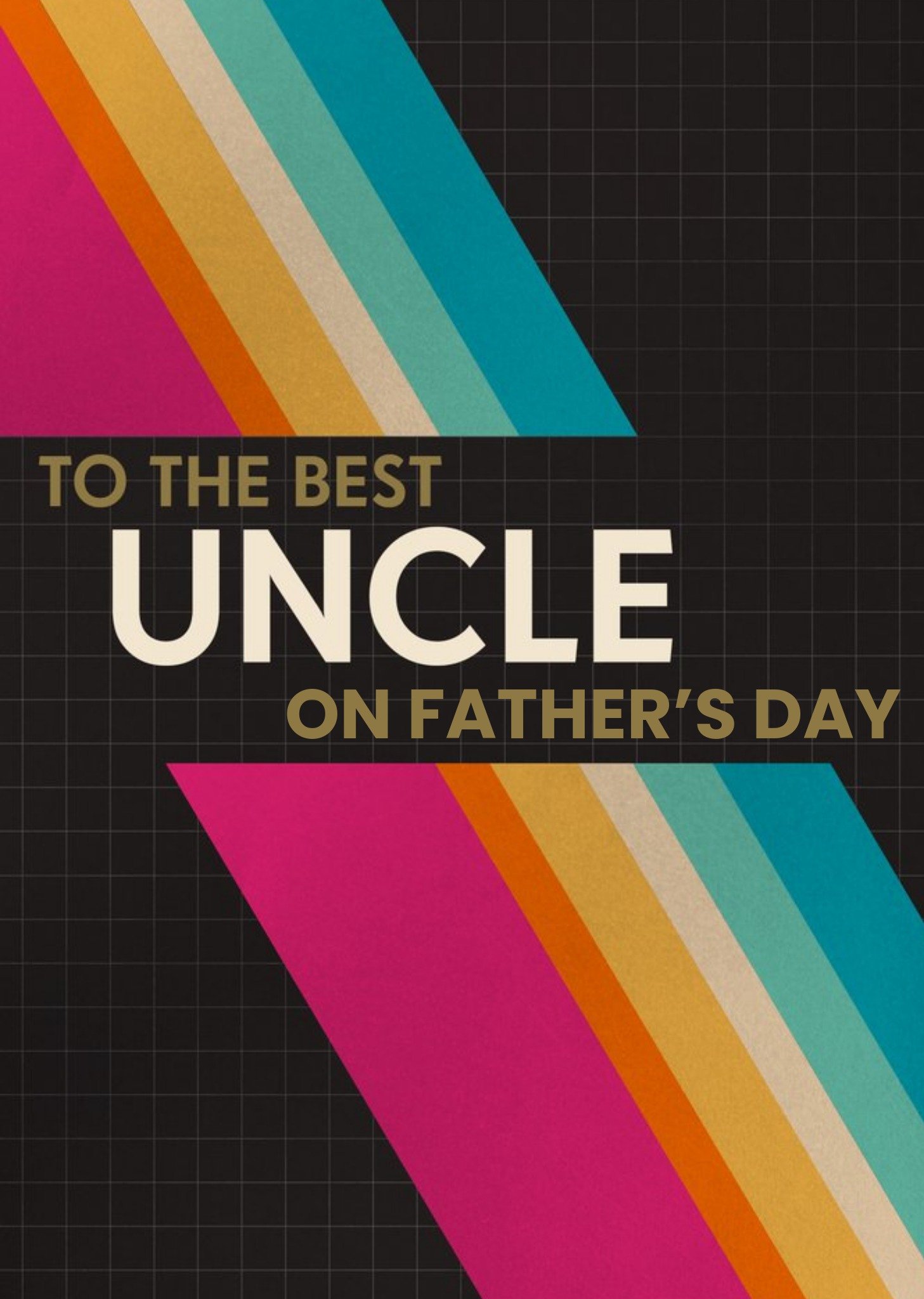 Moonpig Colourful Stripes On A Black Grid Pattern Background Best Uncle Father's Day Card