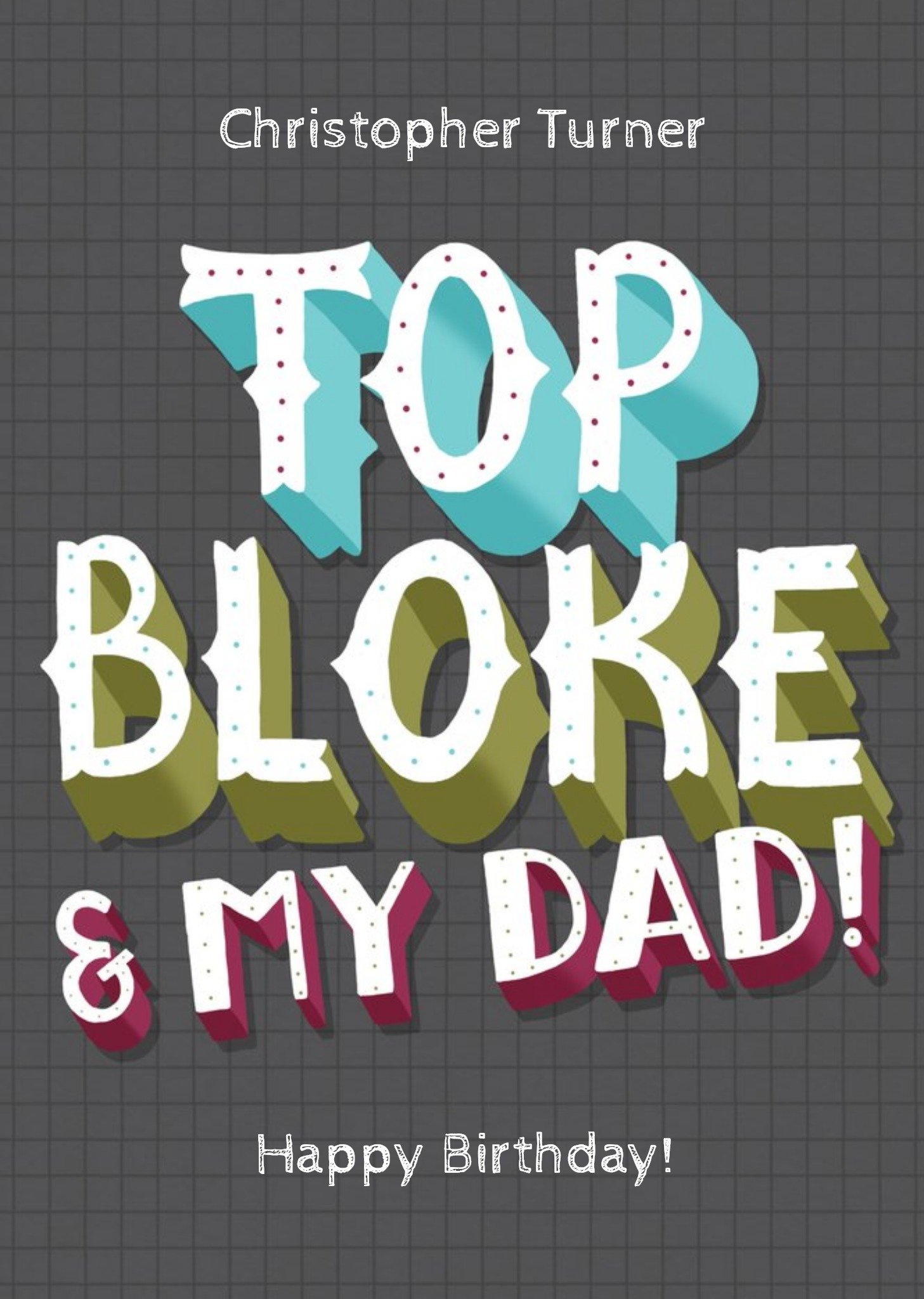 Other Grey Top Bloke Personalised Birthday Card For Dad
