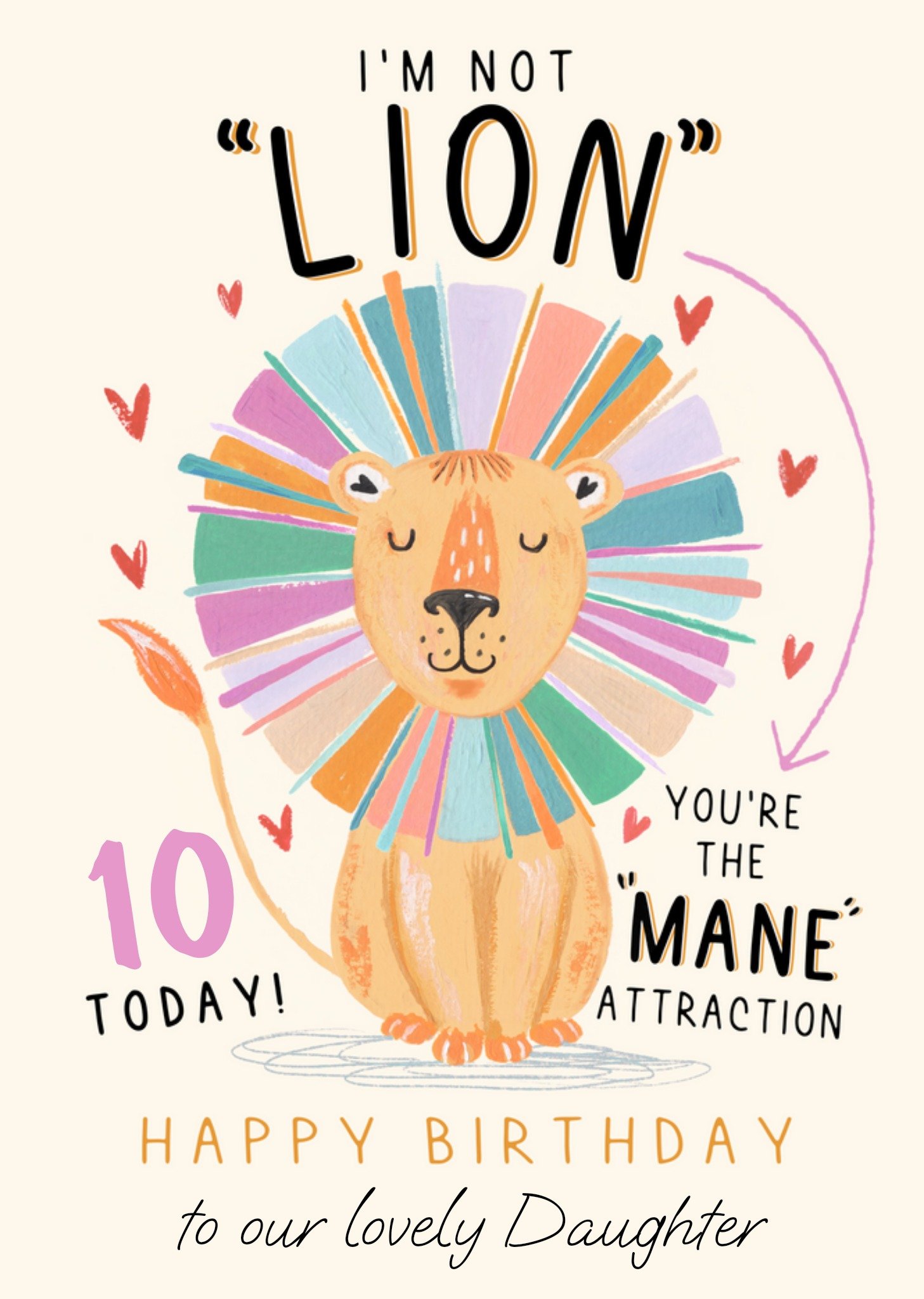 Moonpig I'm Not Lion Your The Mane Attraction Birthday Card, Large