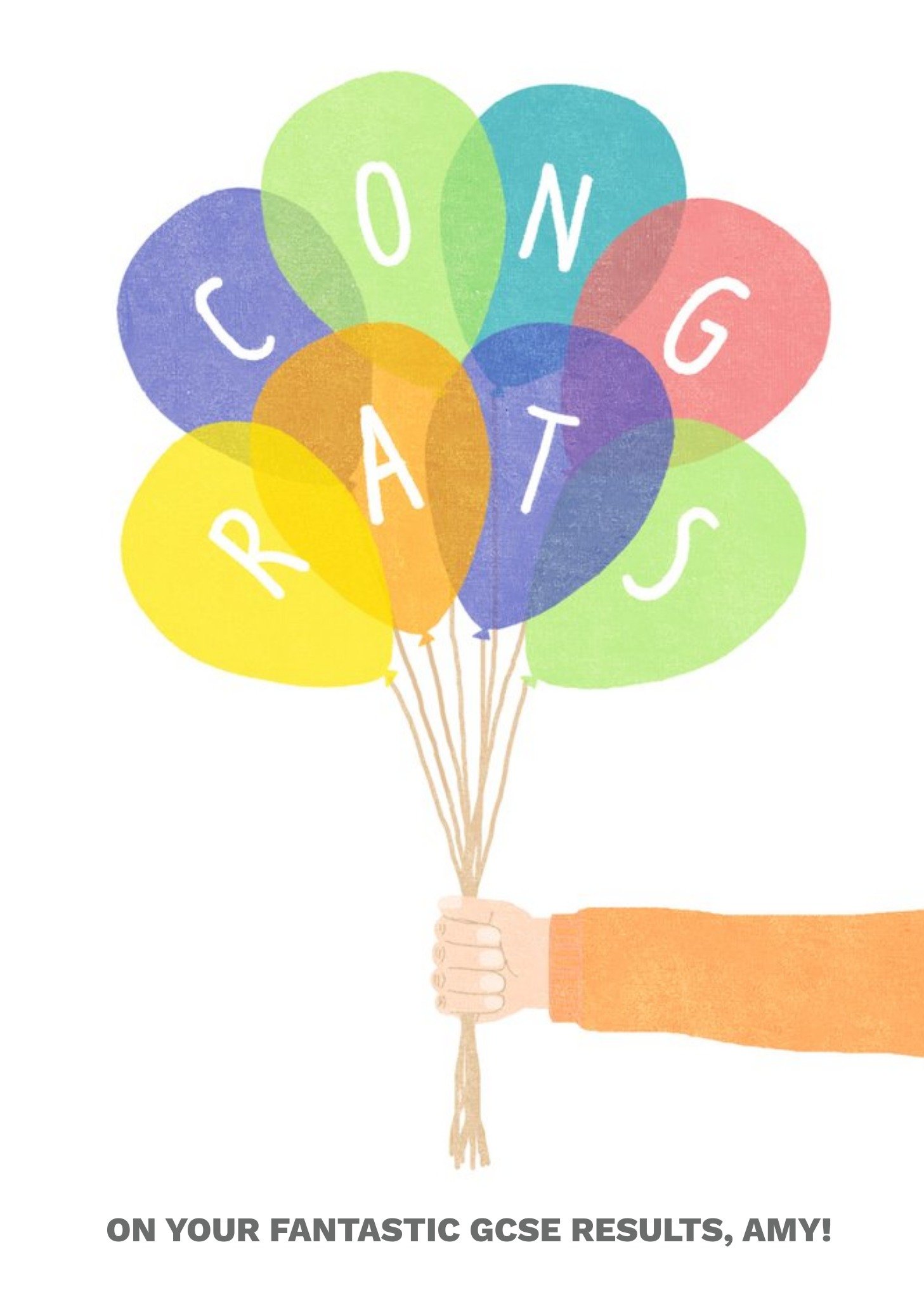 Moonpig Balloons Personalised Gcse Exam Results Congratulations Card