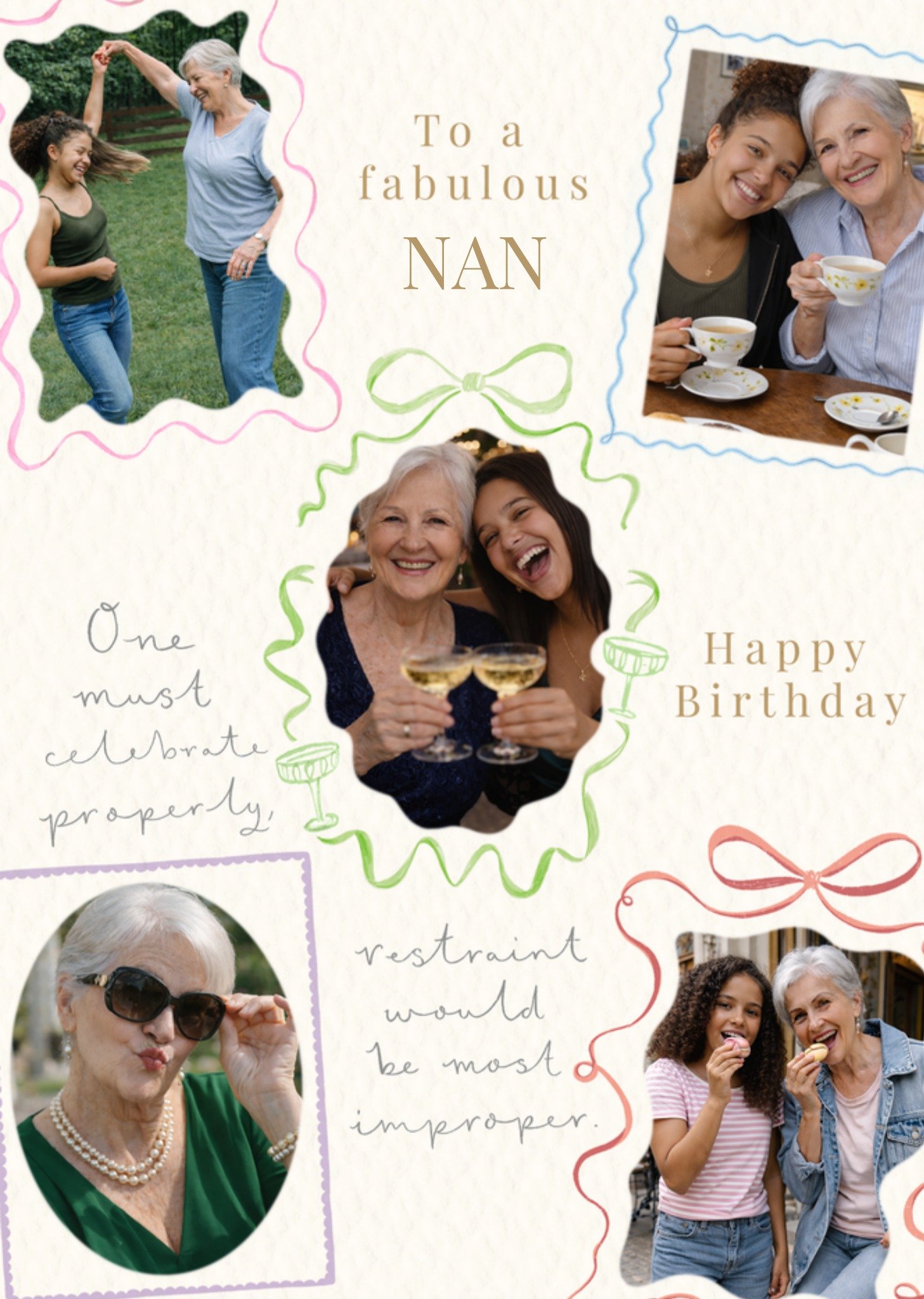 Moonpig Fabulous Nan Photo Upload Collage Birthday Card