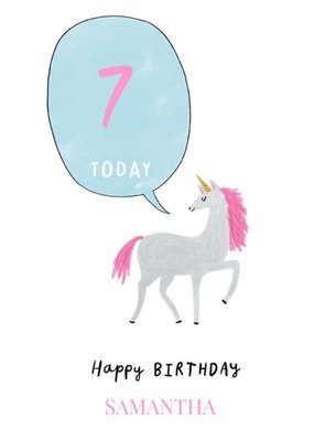 Pigment Unicorn Magic 7th Seventh Birthday Card