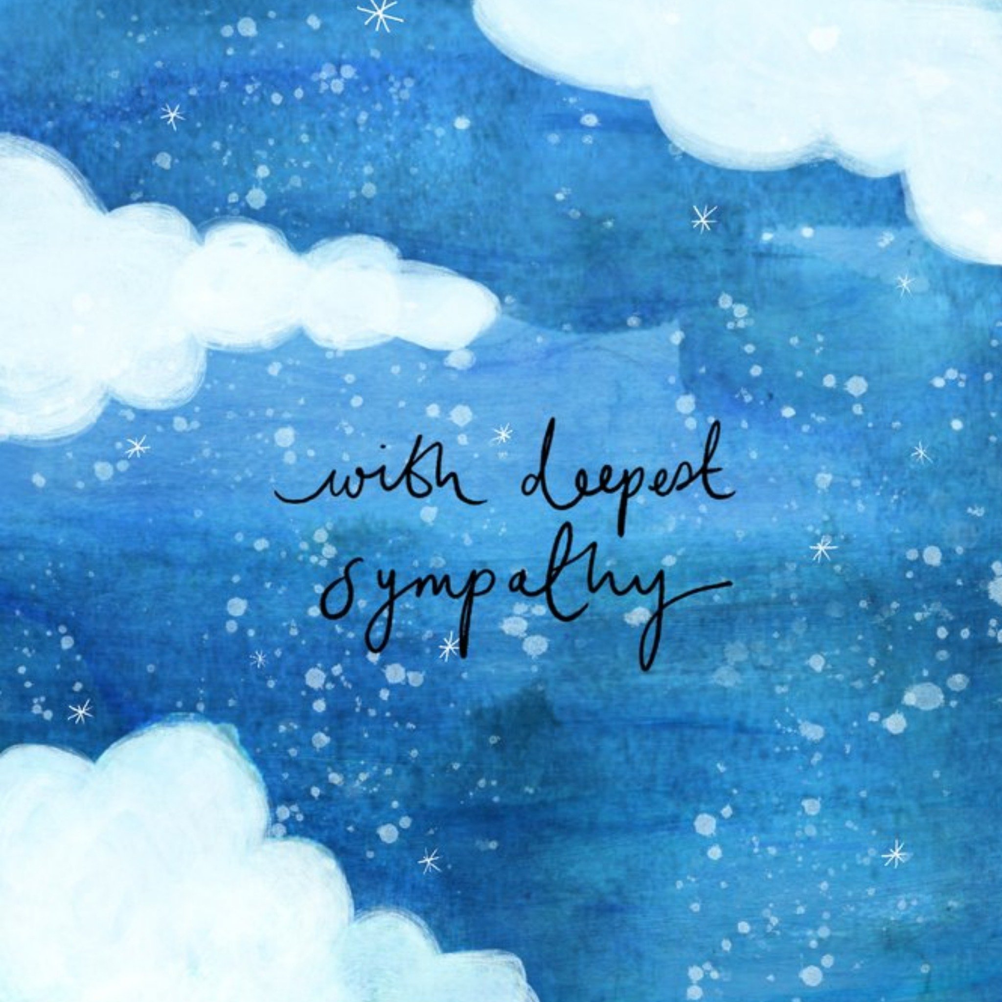 Moonpig Illustrated Sky Clouds Deepest Sympathy Card
