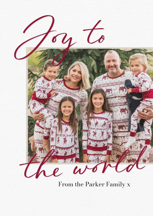 Joy To The World Photo Upload Christmas Card