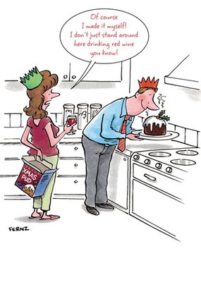 Christmas Pudding Joke Card