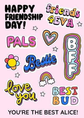 Happy Friendship Day Sticker Style Card